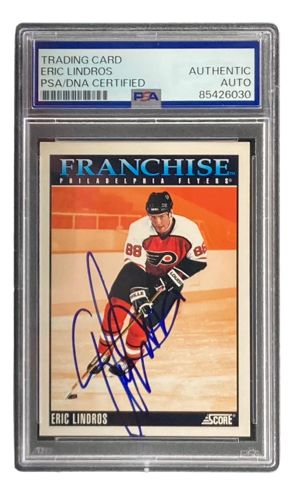 Eric Lindros Signed 1992 Score #432 Flyers Rookie Card PSA 85426030