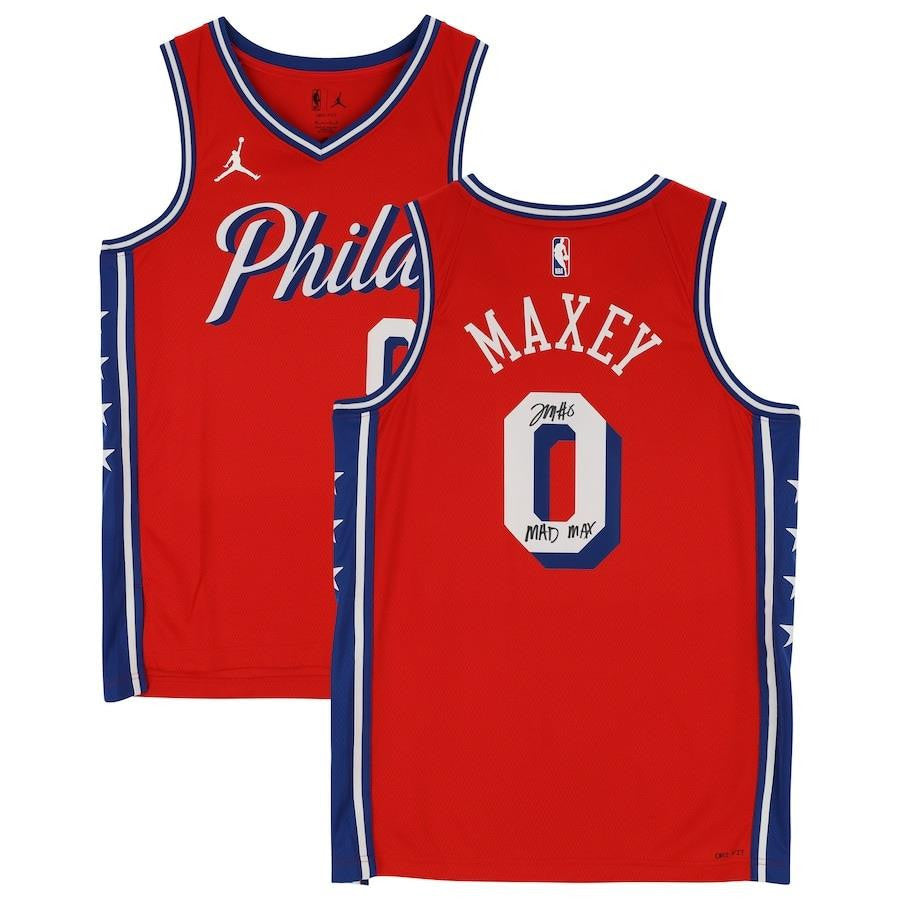 Tyrese Maxey Signed Philadelphia 76ers 2022-23 Jordan Jersey Mad Max Fanatics