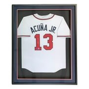 Ronald Acuna Jr Atlanta Signed Framed White Baseball Jersey BAS ITP - Sports Integrity