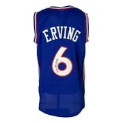 Julius Dr J Erving Signed Custom Blue Pro - Style Basketball Jersey JSA - Sports Integrity