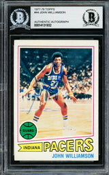 John Williamson Autographed 1977-78 Topps Card #44 Indiana Pacers Beckett BAS #14131932