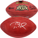 Tom Brady Autographed Official NFL Leather Super Bowl XXXIX Logo Football Fanatics Holo #AA0104080