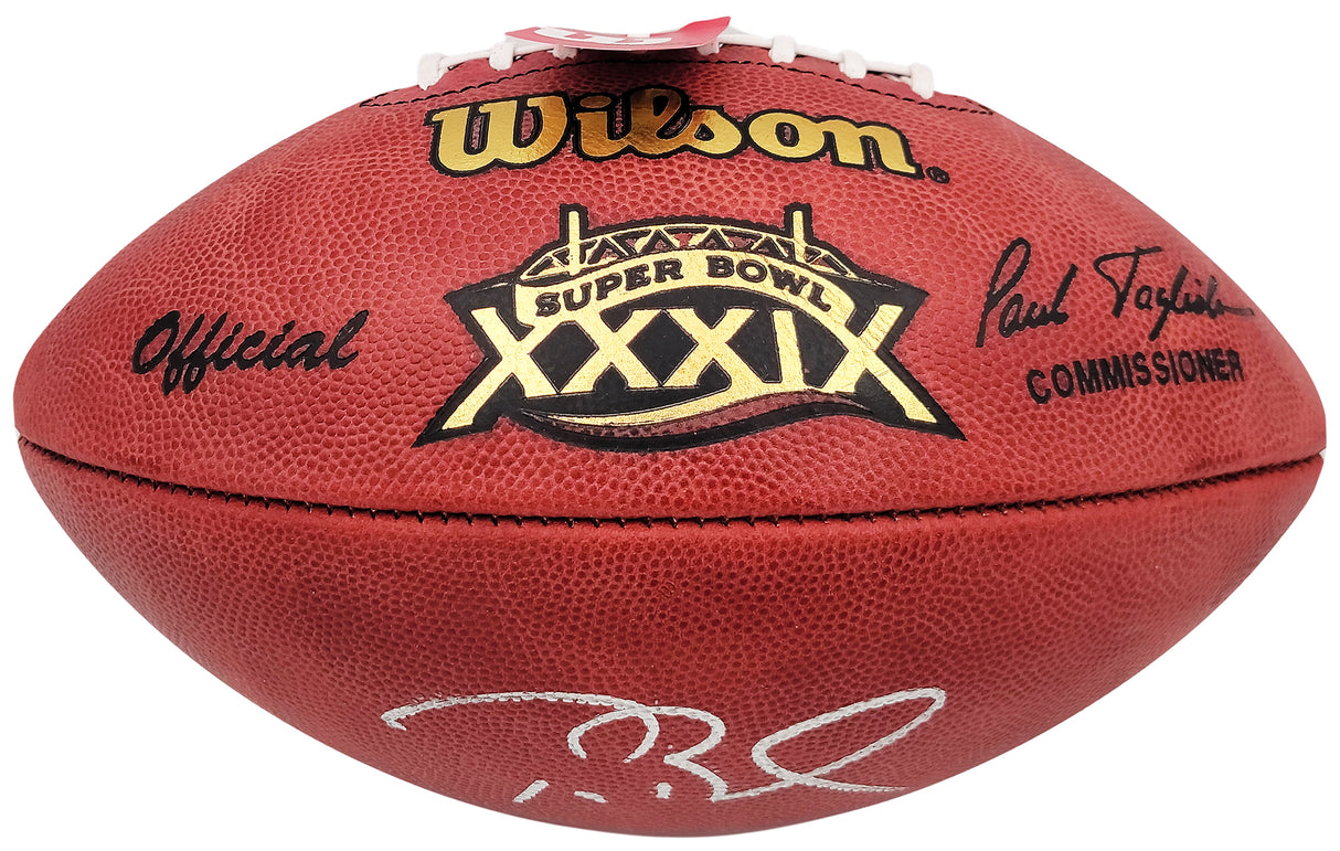 Tom Brady Autographed Official NFL Leather Super Bowl XXXIX Logo Football Fanatics Holo #AA0104080