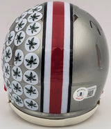 Nick Bosa Autographed Ohio State Buckeyes Flash Gray Speed Mini Helmet Beckett BAS QR Stock #203887