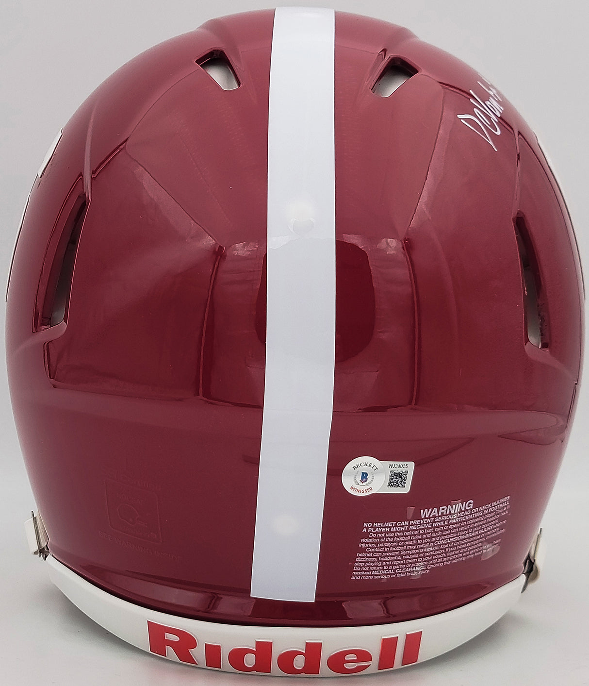 Devonta Smith Autographed Alabama Crimson Tide Red Full Size Authentic Speed Helmet "Smitty" Beckett BAS QR Stock #203864