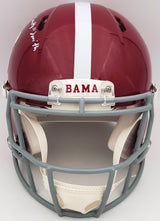 Devonta Smith Autographed Alabama Crimson Tide Red Full Size Authentic Speed Helmet "Smitty" Beckett BAS QR Stock #203864