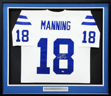 Indianapolis Colts Peyton Manning Autographed Framed White Authentic Mitchell & Ness Replica 2006 Throwback Jersey Fanatics Holo Stock #203488