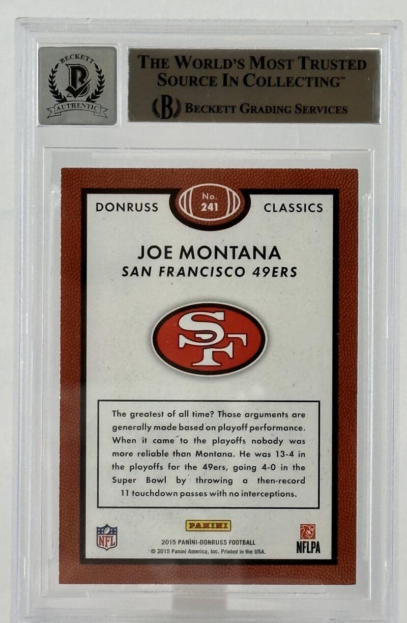 2015 Donruss Classics #241 Joe Montana Auto SF 49ers BAS Autograph 10