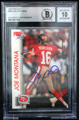 1992 Pro Set #649 Joe Montana Auto San Francisco 49ers BAS Autograph 10