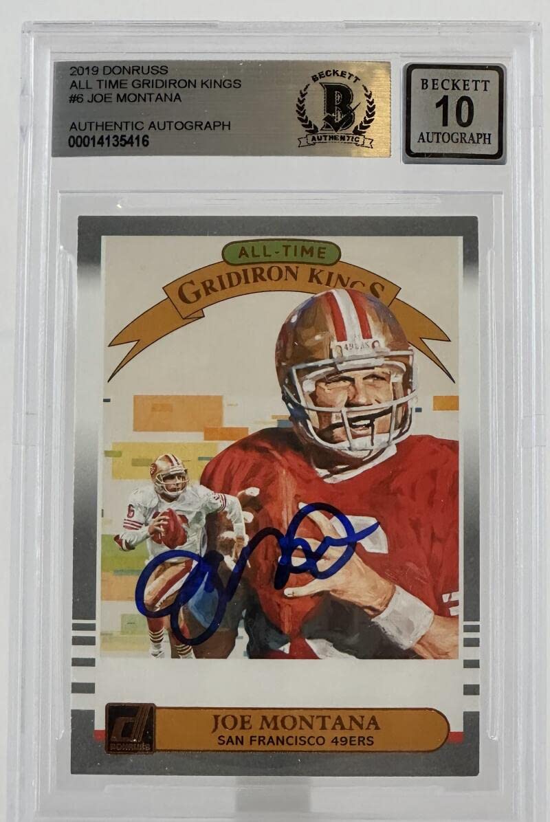 2019 Donruss All Time Gridiron Kings #6 Joe Montana SF 49ers BAS Autograph 10