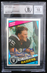 1984 Topps #111 Howie Long Auto Oakland Raiders BAS Autograph 10