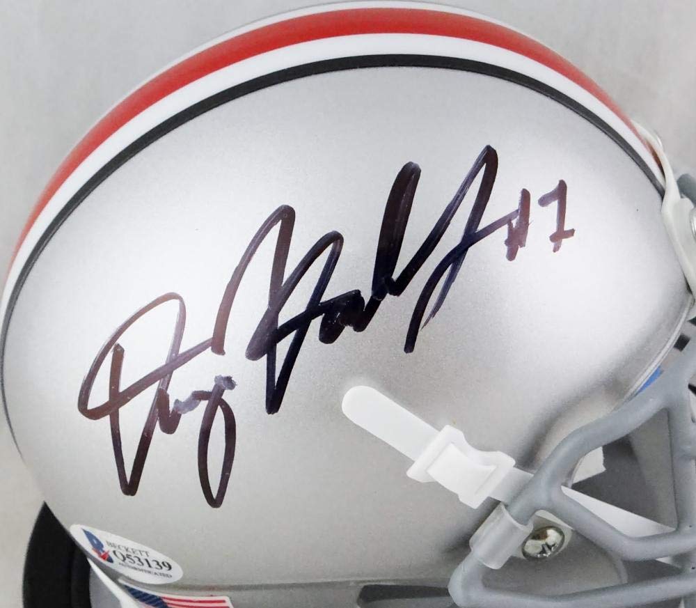 Dwayne Haskins Autographed Ohio State Buckeyes Mini Helmet- Beckett Auth *Black