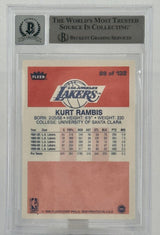 1986-87 Fleer #89 Kurt Rambis Auto Los Angles Lakers BAS Autograph 10