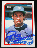 1989 Topps Traded #110T Deion Sanders New York Yankees Autograph Beckett Witness