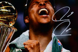 Paul Pierce Autographed Boston Celtics 16x20 Close Up Trophy Photo - Fanatics