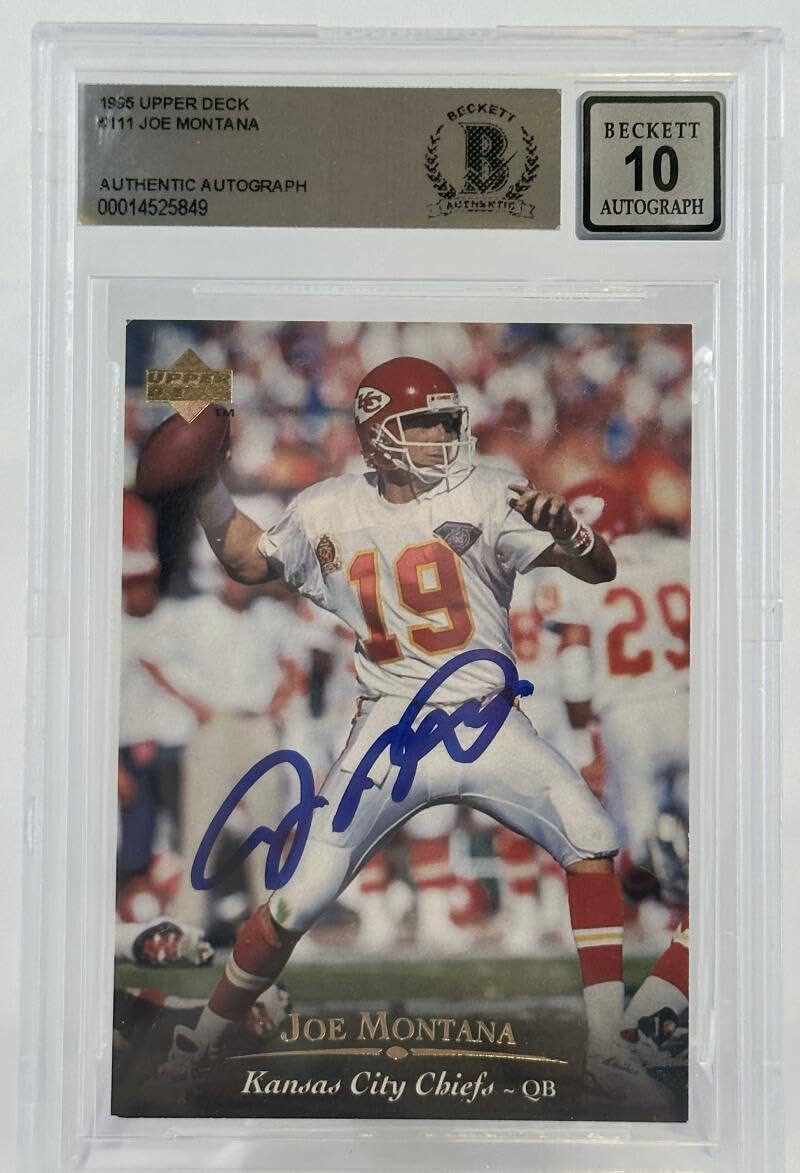 1995 Upper Deck #111 Joe Montana Auto Kansas City Chiefs BAS Autograph 10