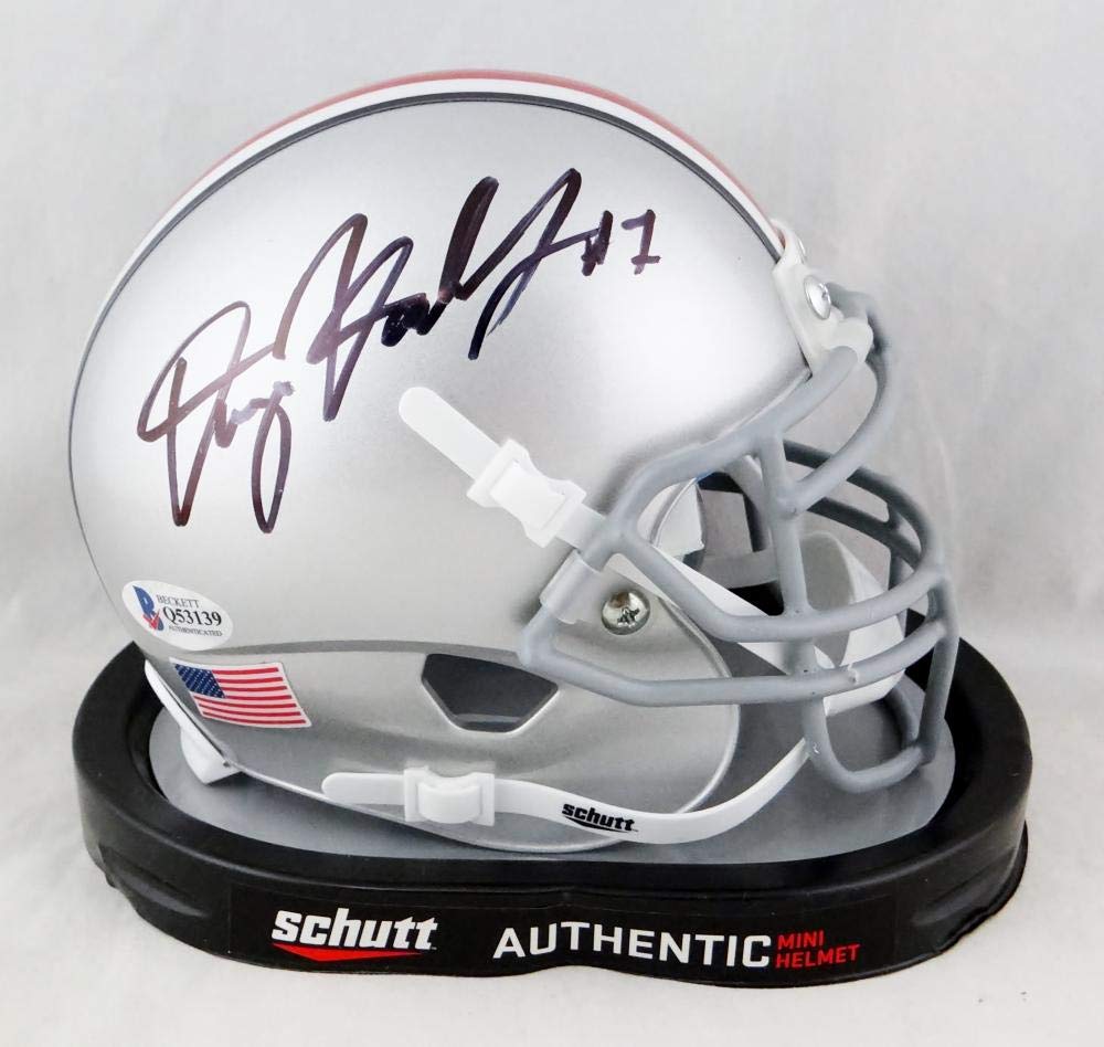 Dwayne Haskins Autographed Ohio State Buckeyes Mini Helmet- Beckett Auth *Black