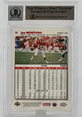 1995 NFL Properties Back to School #6 Joe Montana Auto KC Chiefs BAS Auto 10