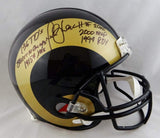 Marshall Faulk Autographed F/S ProLine Rams 00-16 TB Helmet W/ 6 Insc- JSA W Aut