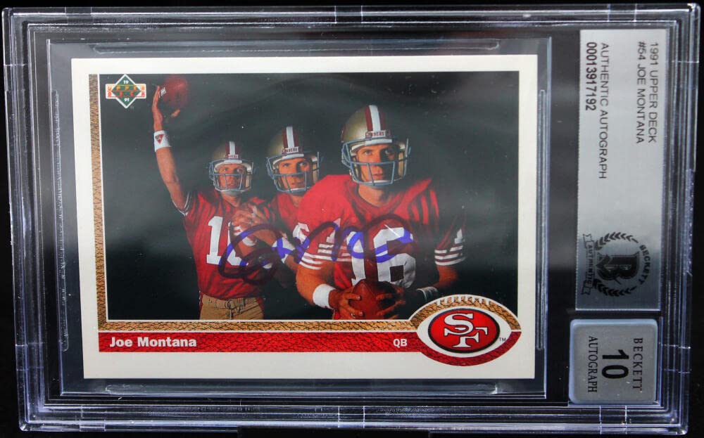 1991 Upper Deck #54 Joe Montana Auto San Francisco 49ers BAS Autograph 10