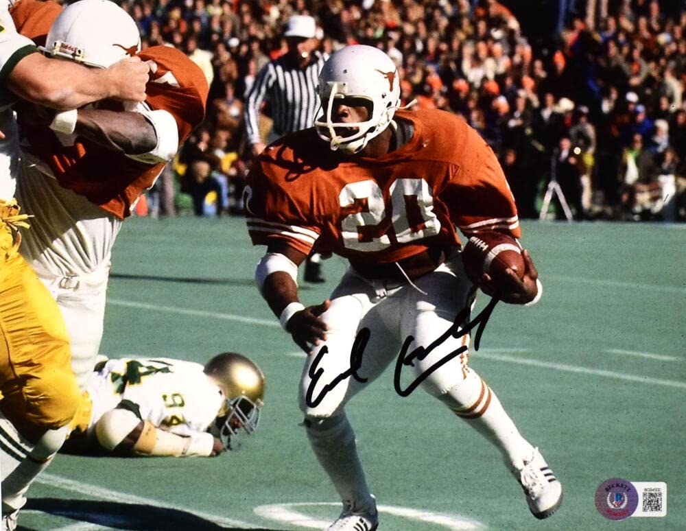 Earl Campbell Autographed Texas Longhorns 8x10 Running Photo- Beckett W Hologram