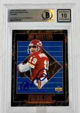 1994 Upper Deck Predictor Promo #P19 Joe Montana Auto KC Chiefs BAS Autograph 10