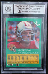 1991 Fleer #360 Joe Montana Auto San Francisco 49ers BAS Autograph 10