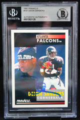 1991 Pinnacle #147 Deion Sanders Atlanta Falcons BAS Autograph 10