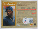 1996 Topps Chrome #79 Deion Sanders Cowboys Autograph Beckett Witness