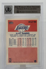 1986-87 Fleer #89 Kurt Rambis Auto Los Angles Lakers BAS Autograph 10