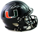 Ray Lewis Signed Miami Hurricanes F/S Black Night Authentic Helmet - Beckett Wh