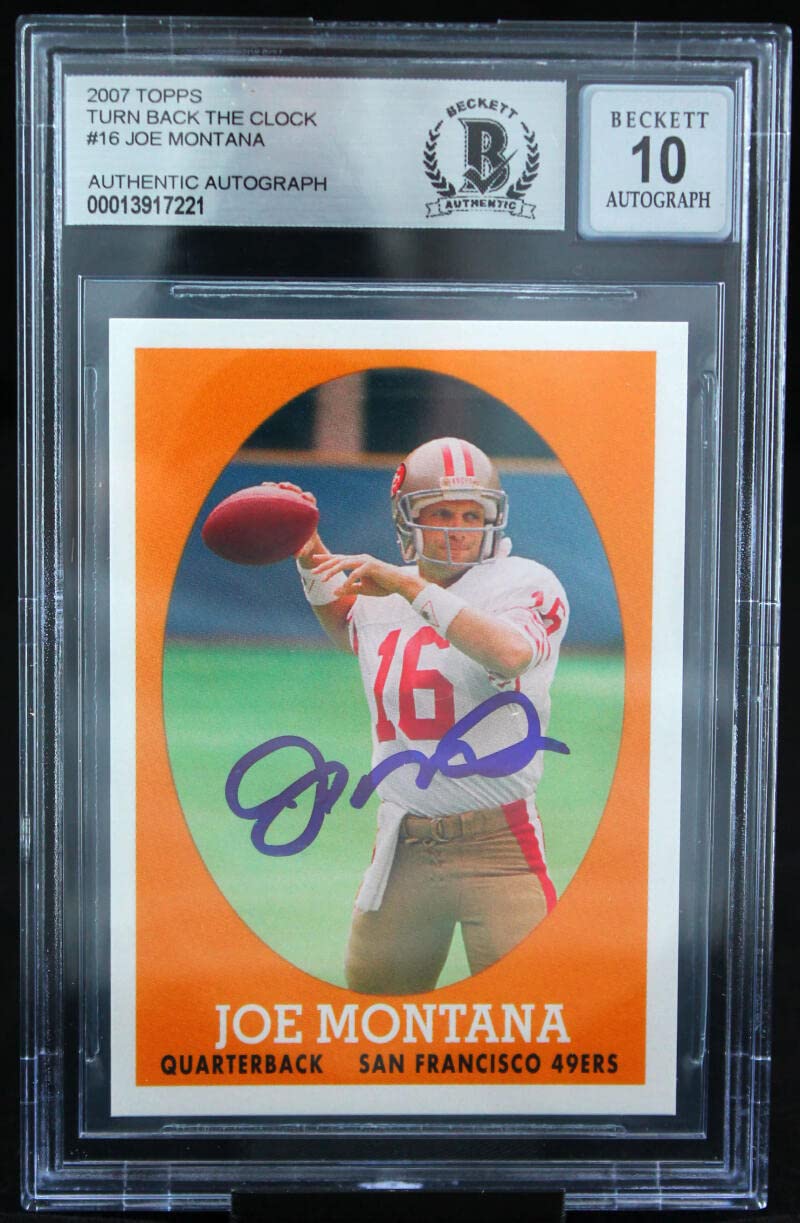 2007 Topps Turn Back the Clock #16 Joe Montana Auto SF 49ers BAS Autograph 10