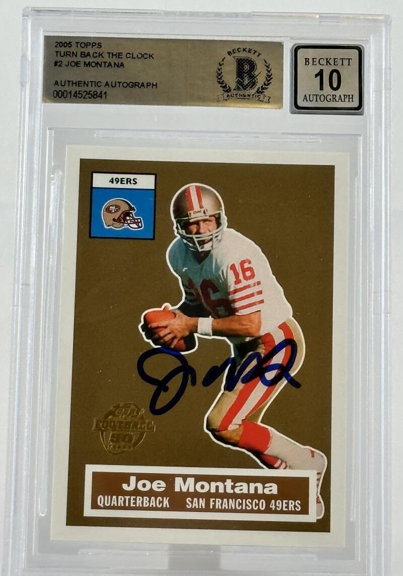 2005 Topps Turn Back the Clock #2 Joe Montana Auto SF 49ers BAS Autograph 10