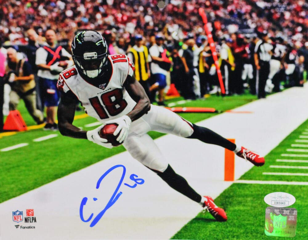 Calvin Ridley Signed Atlanta Falcons 8x10 Catch Endzone Photo- JSA Auth *Blue