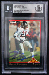 1993 Pinnacle Men of Autumn #29 Deion Sanders Falcons BAS Autograph 10