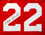 Clyde Drexler Autographed Red Jersey- JSA Witnessed Authenticated