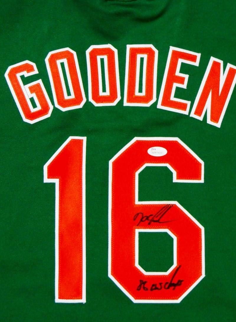 Doc Gooden Signed New York Mets Green Majestic Jersey w/ 86 WS Champs-JSA W Auth