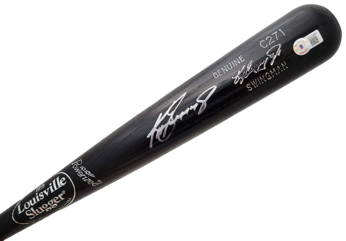 Ken Griffey Jr. Autographed Black Louisville Slugger Swingman Game Model Bat Seattle Mariners Beckett BAS QR Stock #206015