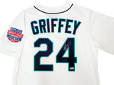 Seattle Mariners Ken Griffey Jr. Autographed White Nike Cooperstown Edition Jersey HOF Patch Size M Beckett BAS QR Stock #206022