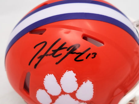 Hunter Renfrow Autographed Clemson Tigers Orange Speed Mini Helmet Beckett BAS QR Stock #205672