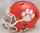 Travis Etienne Autographed Clemson Tigers Orange Full Size Authentic Speed Helmet "2018 Natl Champs!" Beckett BAS QR Stock #205673