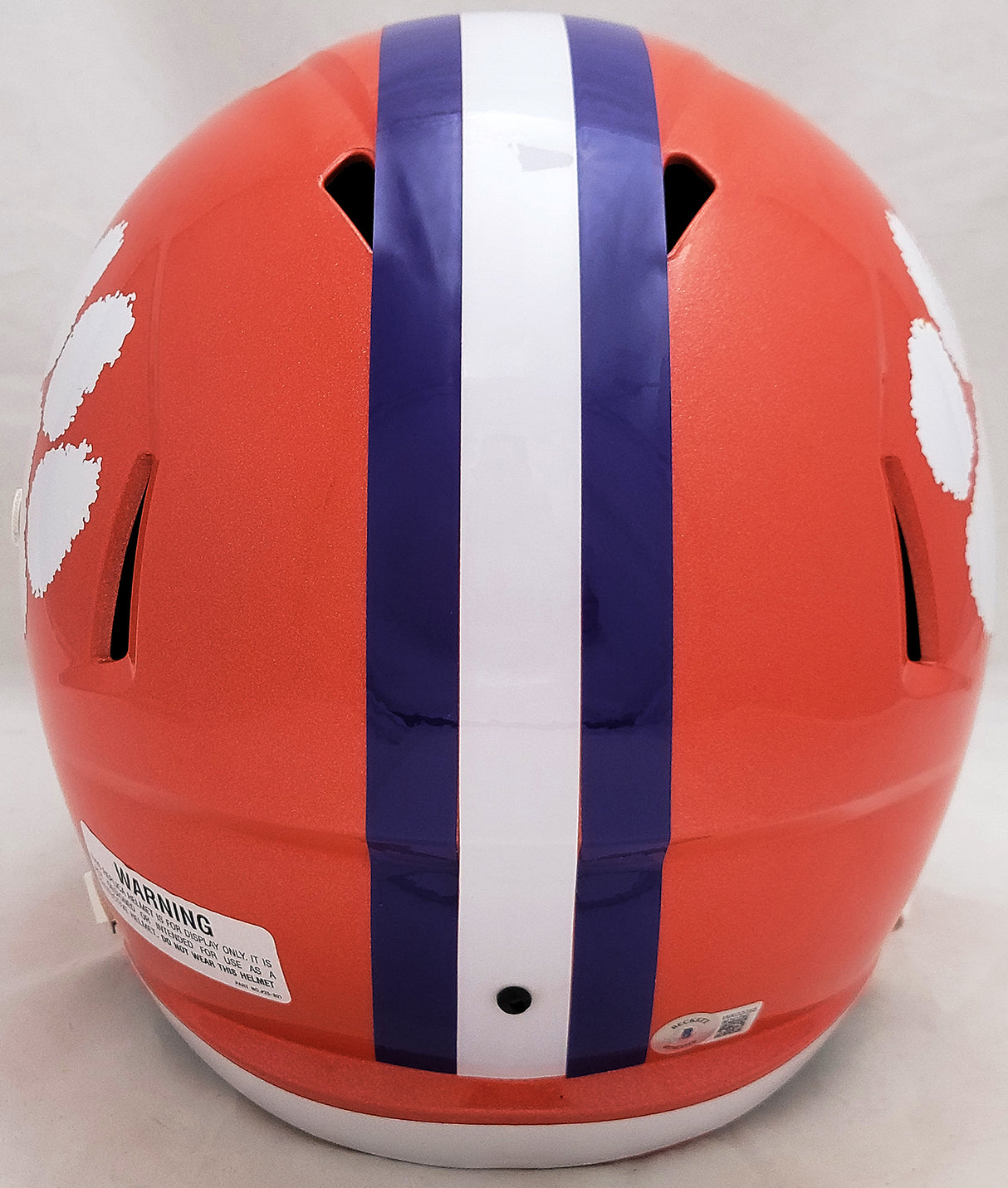 Travis Etienne Autographed Clemson Tigers Orange Full Size Replica Speed Helmet "2018 Natl Champs!" Beckett BAS QR Stock #205674