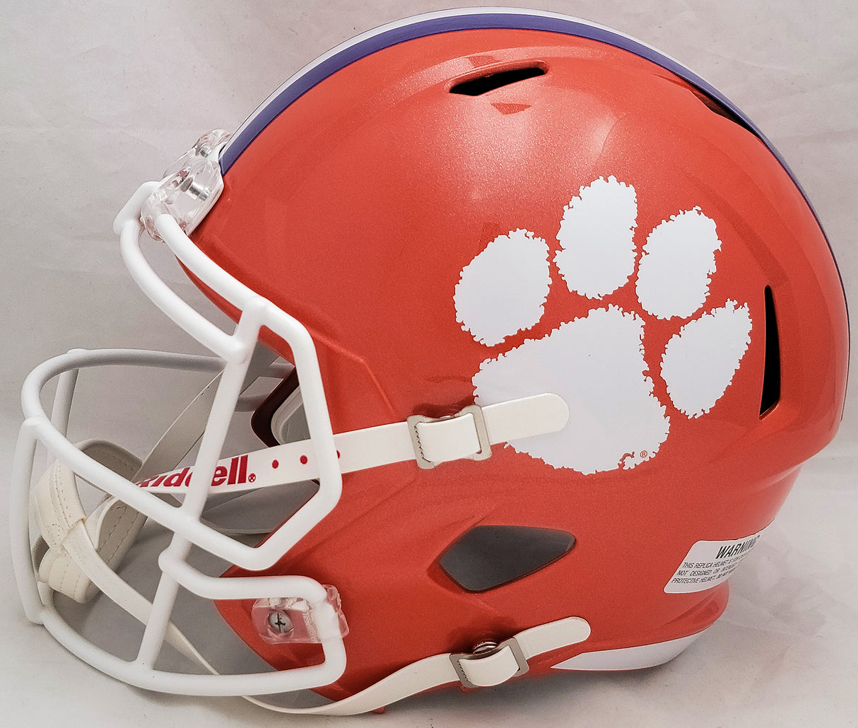 Travis Etienne Autographed Clemson Tigers Orange Full Size Replica Speed Helmet "2018 Natl Champs!" Beckett BAS QR Stock #205674