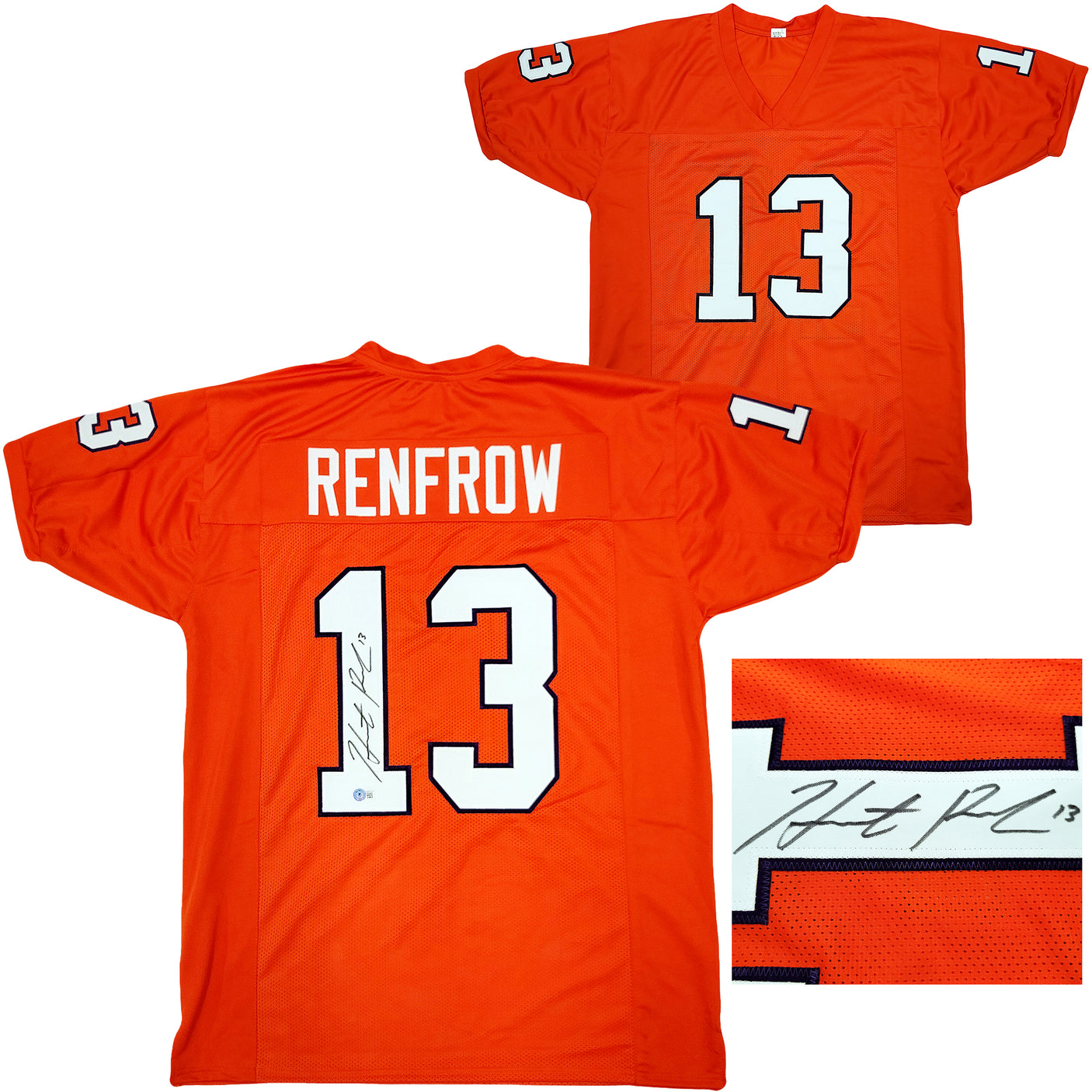 Clemson Tigers Hunter Renfrow Autographed Orange Jersey Beckett BAS QR Stock #205669