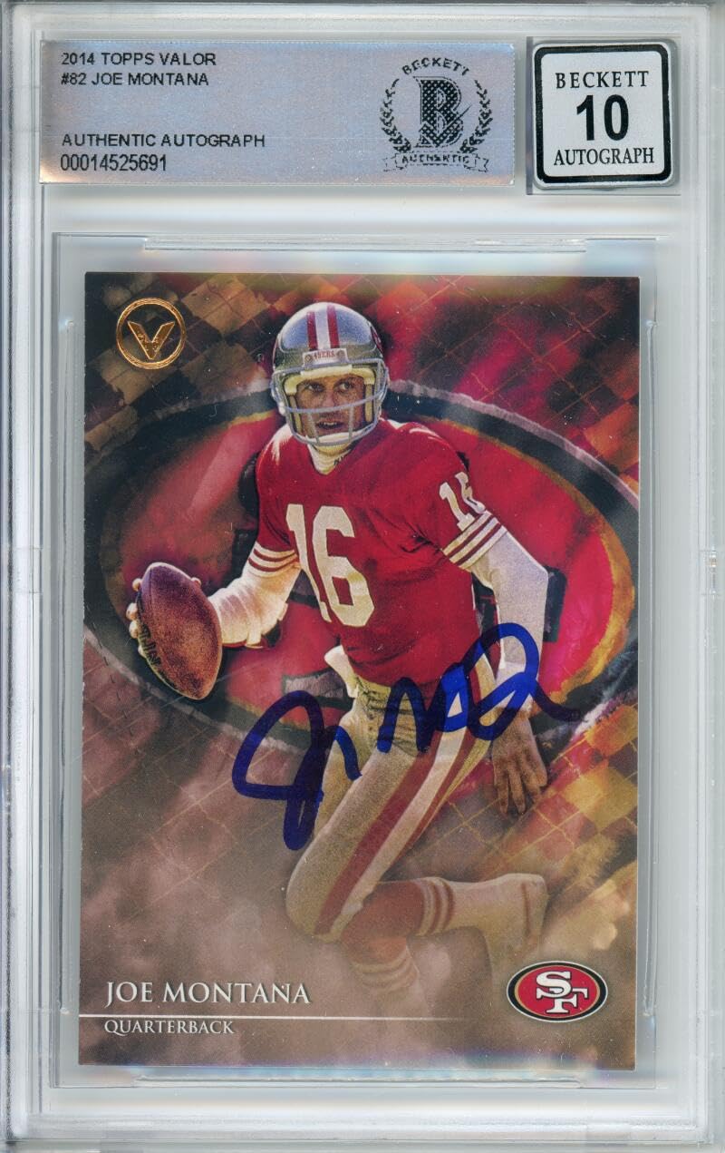 2014 Topps Valor #82 Joe Montana San Francisco 49ers BAS Autograph 10