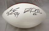 David Wilson Ahmad Bradshaw Autographed New York Giants Logo Football- JSA Auth