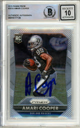 2015 Panini Prizm #201A Amari Cooper RC Raiders BAS Autograph 10