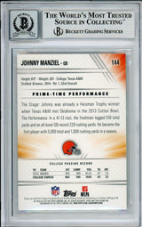 2014 Topps Prime #144A Johnny Manziel RC Cleveland Browns BAS Autograph 10