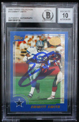 2000 Topps Collection #10 Emmitt Smith Auto Dallas Cowboys BAS Autograph 10