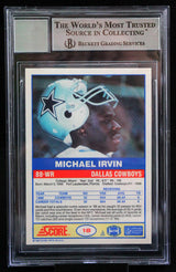 1989 Score #18 Michael Irvin Dallas Cowboys BAS Autograph 10